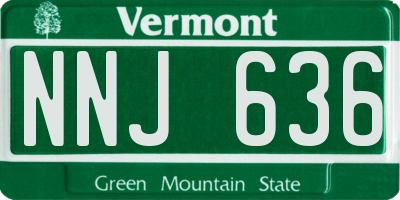 VT license plate NNJ636