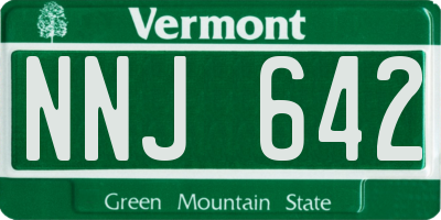 VT license plate NNJ642
