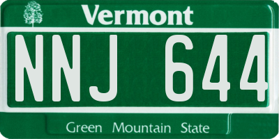 VT license plate NNJ644