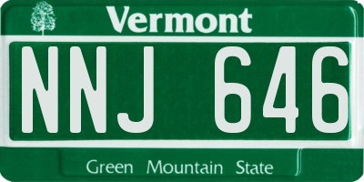 VT license plate NNJ646