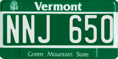 VT license plate NNJ650