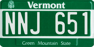 VT license plate NNJ651