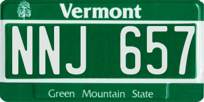 VT license plate NNJ657