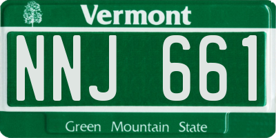 VT license plate NNJ661