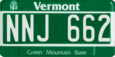 VT license plate NNJ662