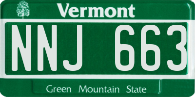 VT license plate NNJ663