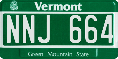 VT license plate NNJ664