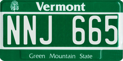 VT license plate NNJ665