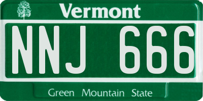 VT license plate NNJ666