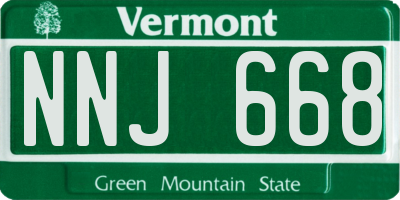 VT license plate NNJ668