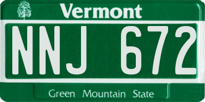 VT license plate NNJ672