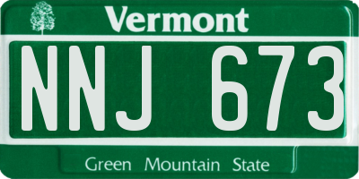 VT license plate NNJ673