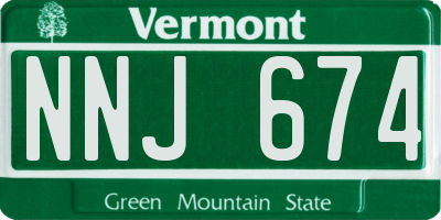 VT license plate NNJ674