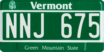 VT license plate NNJ675