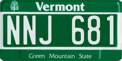 VT license plate NNJ681