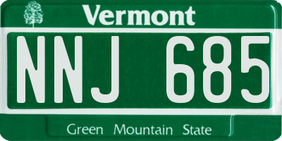 VT license plate NNJ685