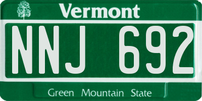 VT license plate NNJ692