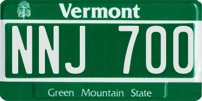 VT license plate NNJ700