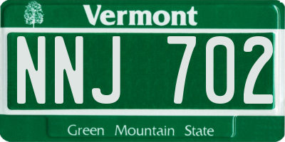 VT license plate NNJ702