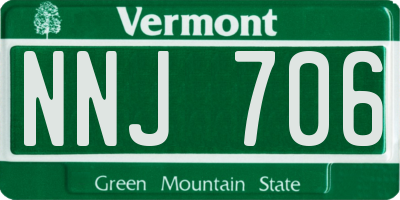 VT license plate NNJ706