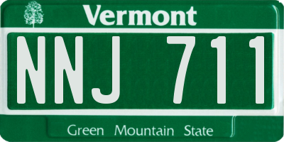 VT license plate NNJ711