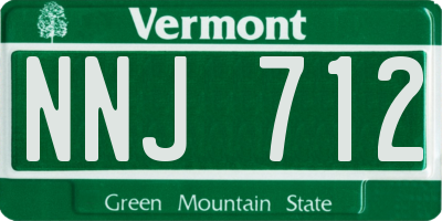 VT license plate NNJ712