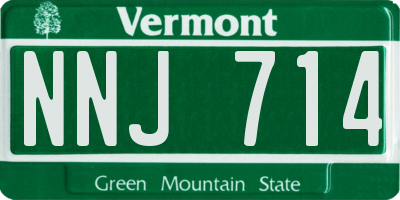 VT license plate NNJ714