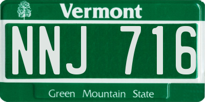 VT license plate NNJ716