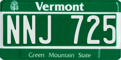 VT license plate NNJ725