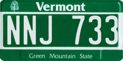 VT license plate NNJ733