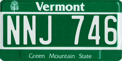 VT license plate NNJ746