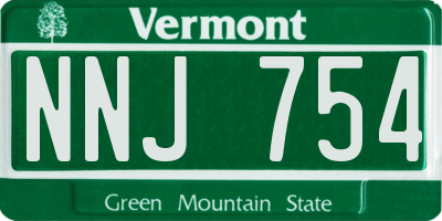 VT license plate NNJ754