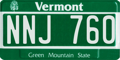 VT license plate NNJ760