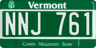VT license plate NNJ761