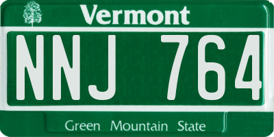 VT license plate NNJ764