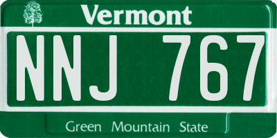 VT license plate NNJ767