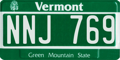 VT license plate NNJ769