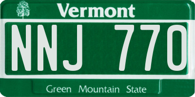 VT license plate NNJ770