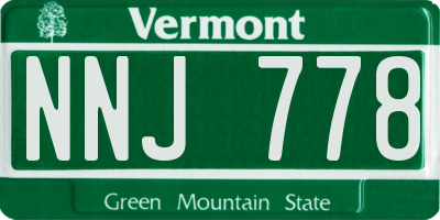 VT license plate NNJ778
