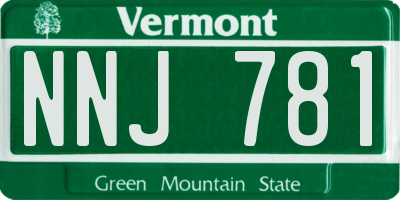 VT license plate NNJ781