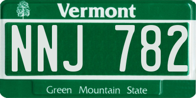 VT license plate NNJ782