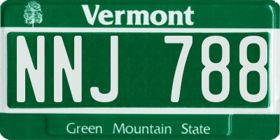 VT license plate NNJ788