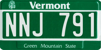 VT license plate NNJ791