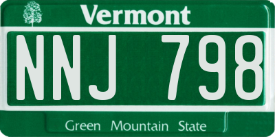 VT license plate NNJ798