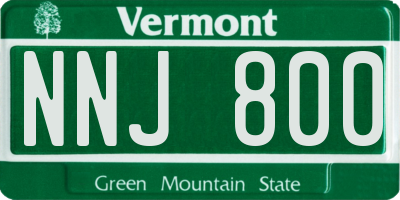VT license plate NNJ800