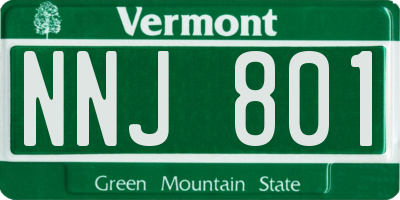 VT license plate NNJ801