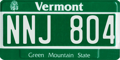 VT license plate NNJ804