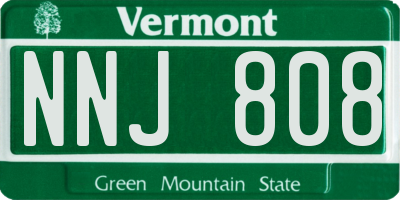 VT license plate NNJ808