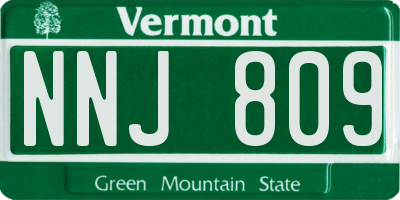 VT license plate NNJ809