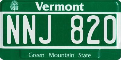 VT license plate NNJ820